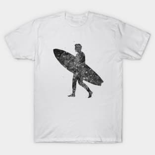 Surfer man black and white T-Shirt